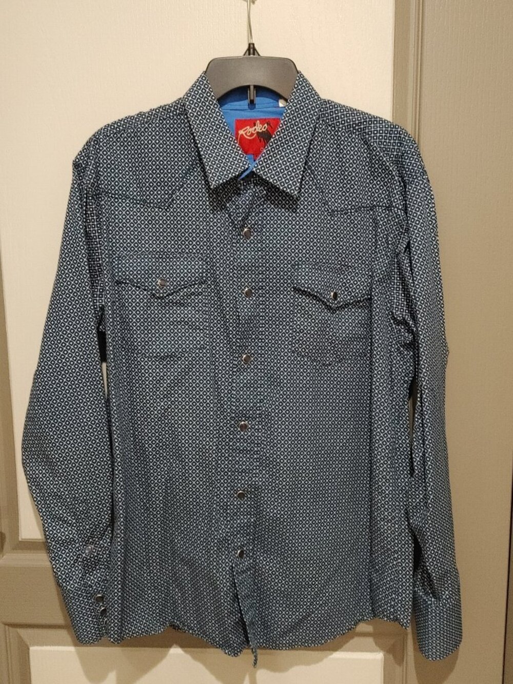 Rodeo Clothing Men’s Western Long Sleeve Pearl Snap Shirt Size XL
